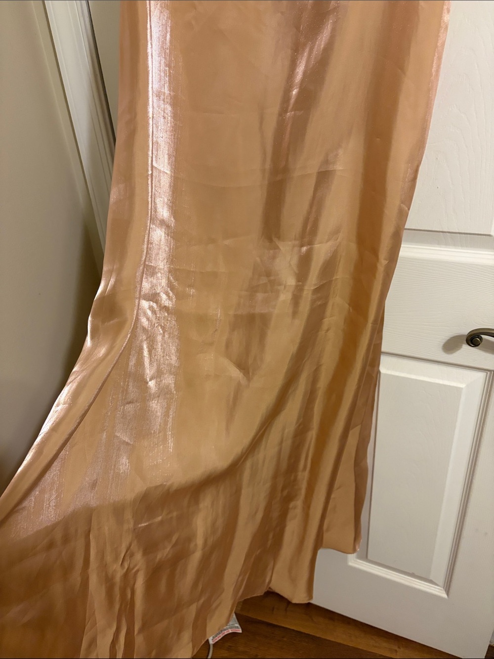 CAARA Slip Dress in Warm Beige light rose metallic tint NEW medium size - Picture 5 of 13